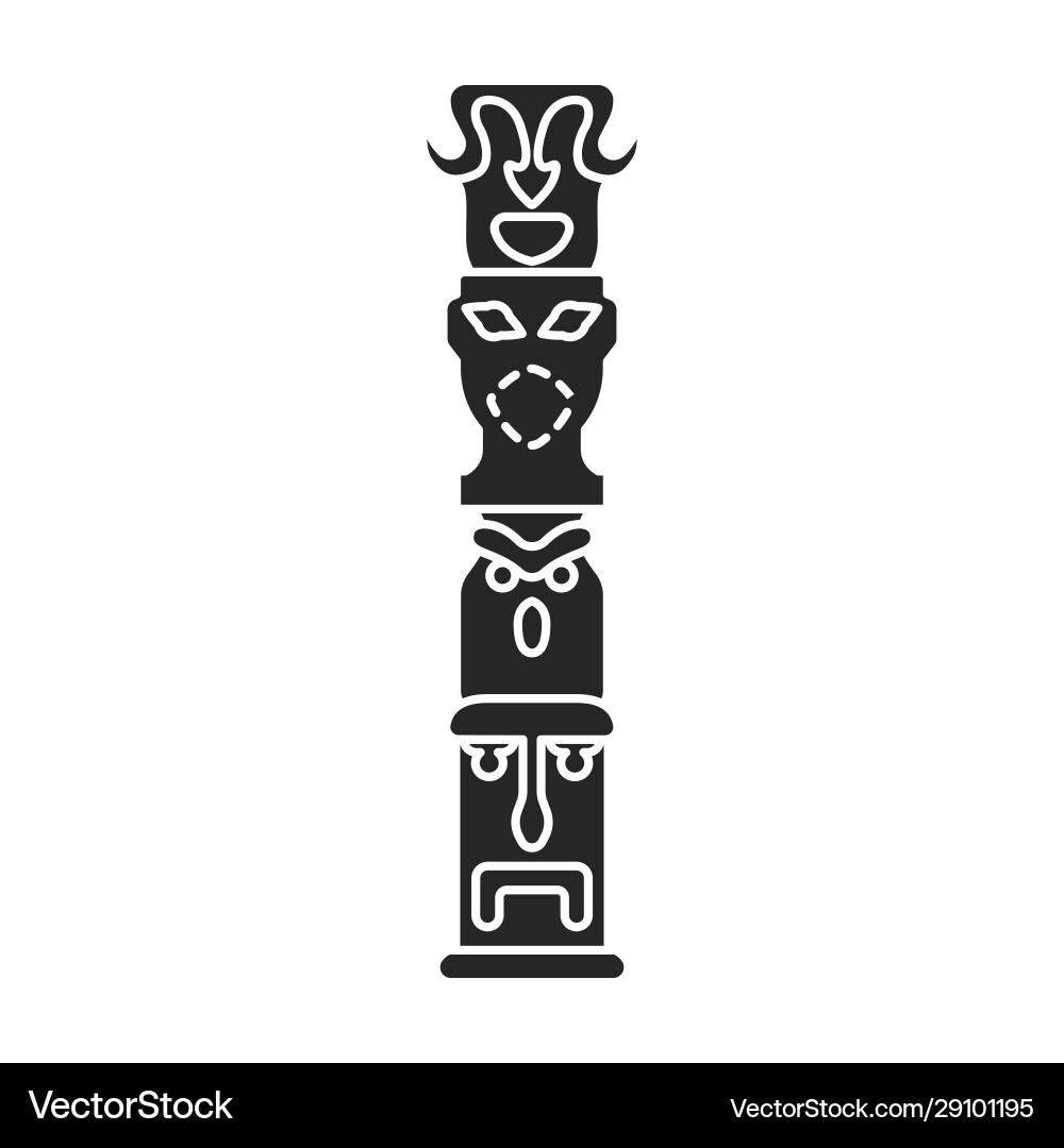 Totem iconblack icon isolated Totem iconblack icon isolated vector image