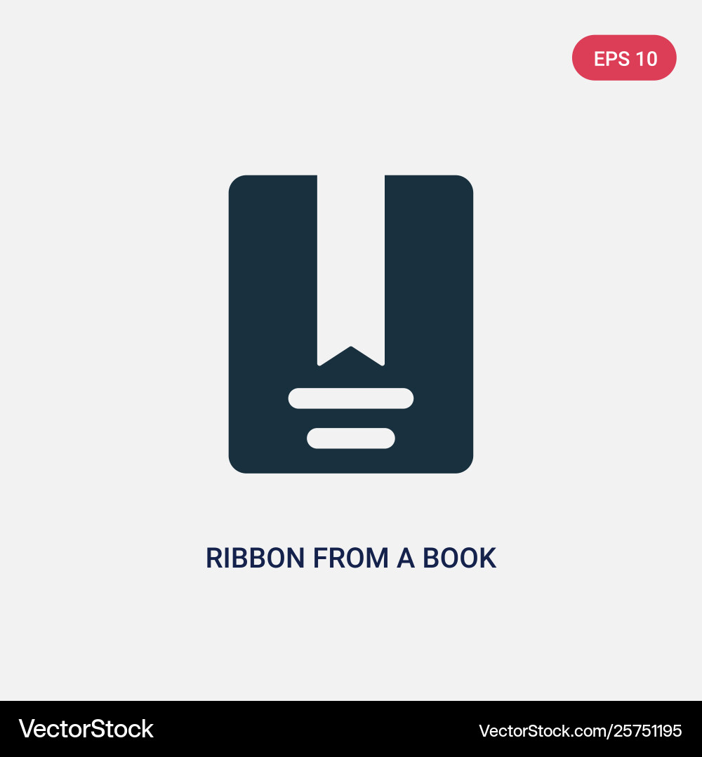 Two color ribbon from a book icon user Two color ribbon from a book icon user vector image