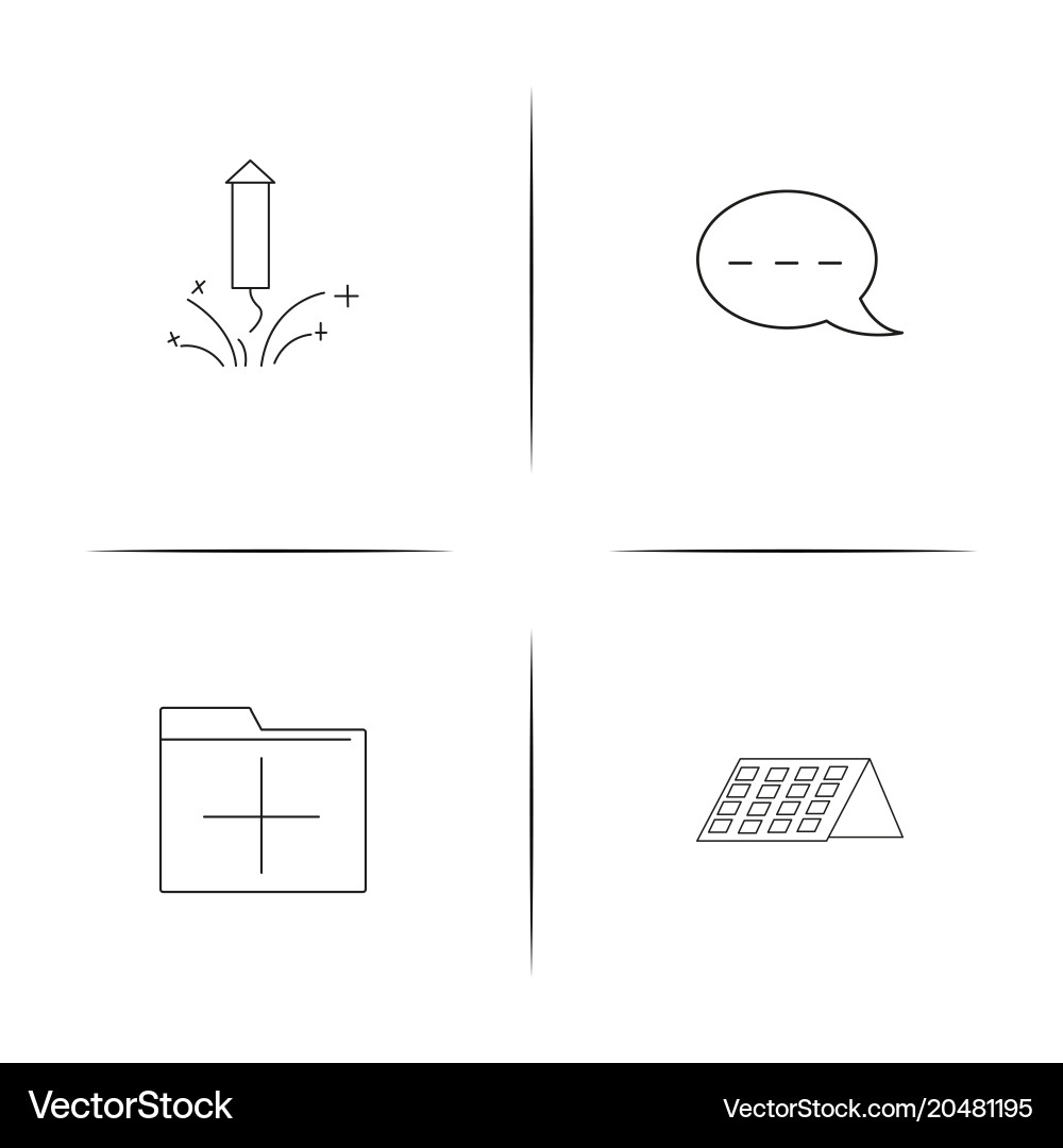 User interface simple linear icons set outlined Vector Image