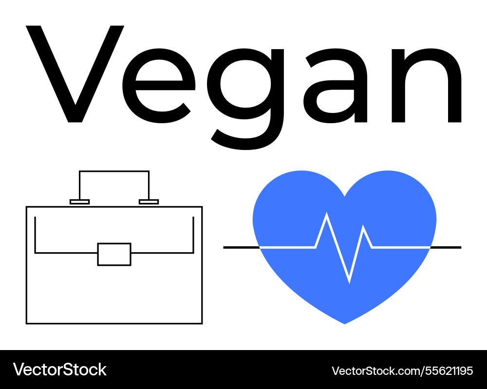 Veganer Lifestyle-Konzept mit Herzschlaggeschäft Veganer Lifestyle-Konzept mit Herzschlaggeschäft vektorbild