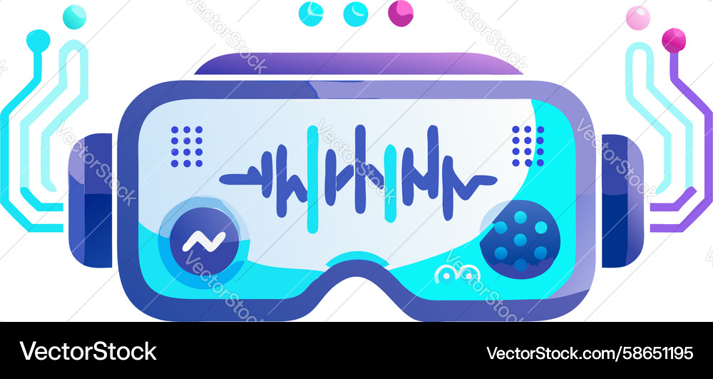 Vr headset with audio waveform display design Vector Image