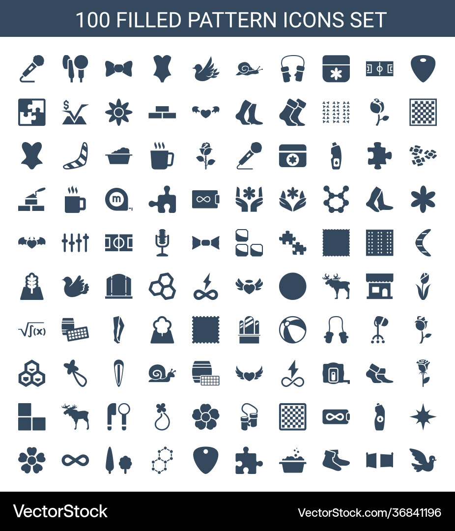 100 pattern icons Royalty Free Vector Image - VectorStock