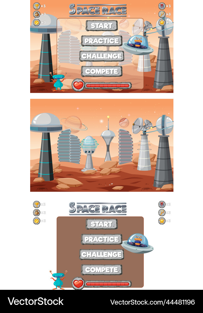 A game background template with elements A game background template with elements vector image