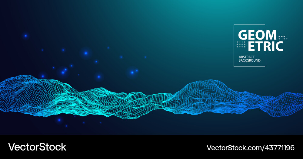 Abstract background with waves 3d surface vector image