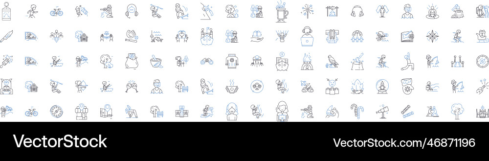 Artificial intelligence line icons collection Artificial intelligence line icons collection vector image
