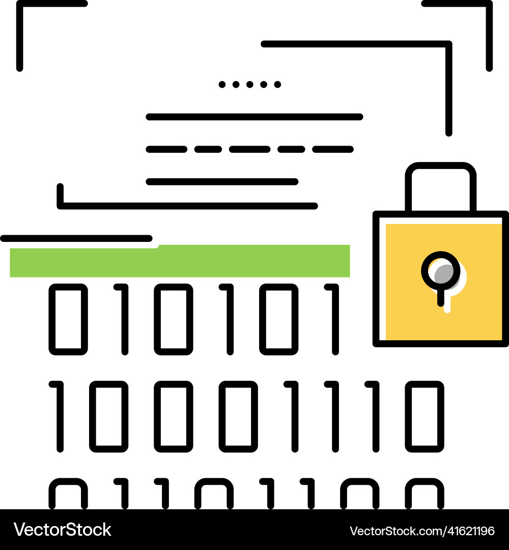 Binary encryption color icon vector image