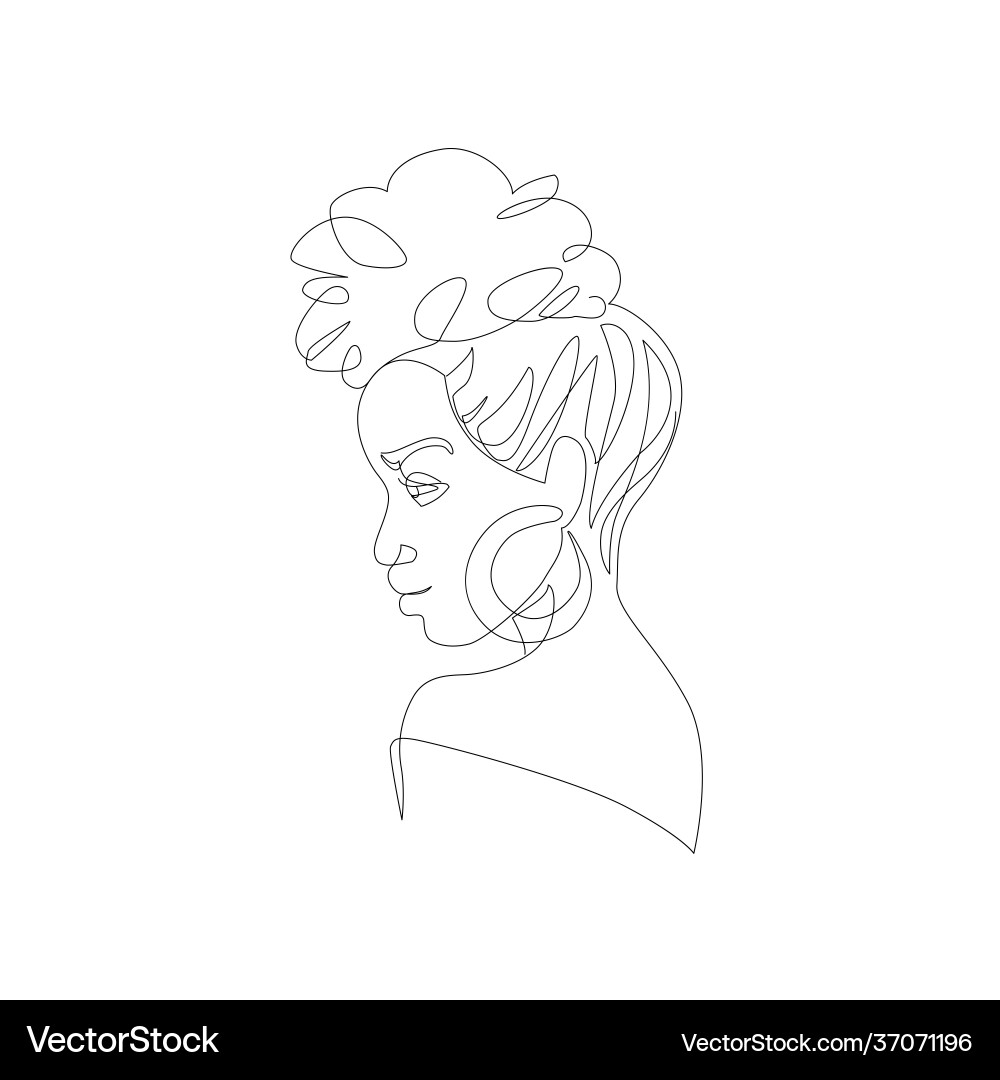 Black woman afro portrait female profile Black woman afro portrait female profile Vector Image