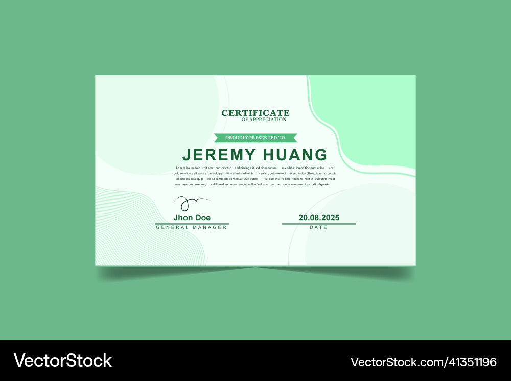 Boho style minimalist certificate design template vector image