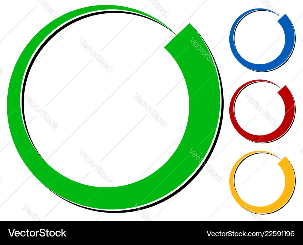 Circle design element with knockout shadow in 4 Circle design element with knockout shadow in 4 Vector Image