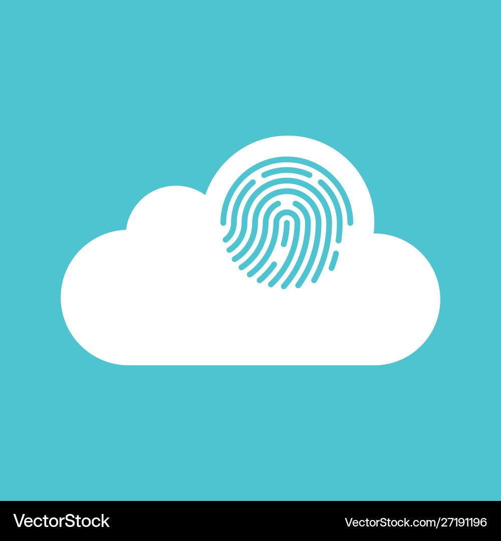 Cloud computing security concept flat design vector image