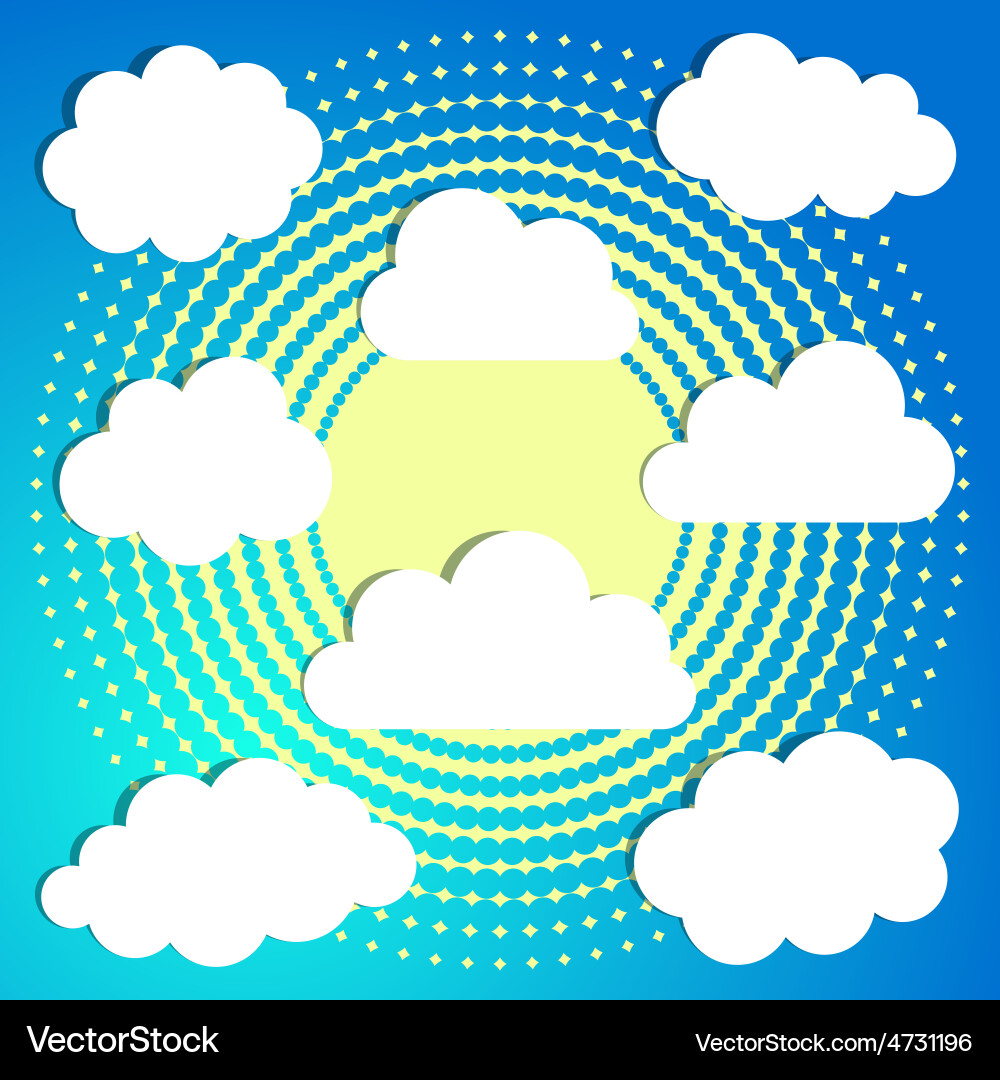 Clouds on halftone background vector image