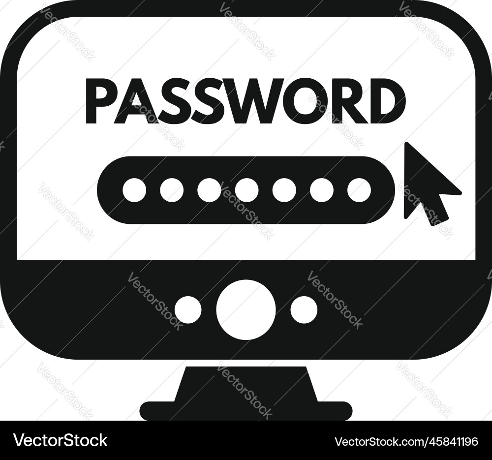 Computer password protection icon simple Computer password protection icon simple vector image