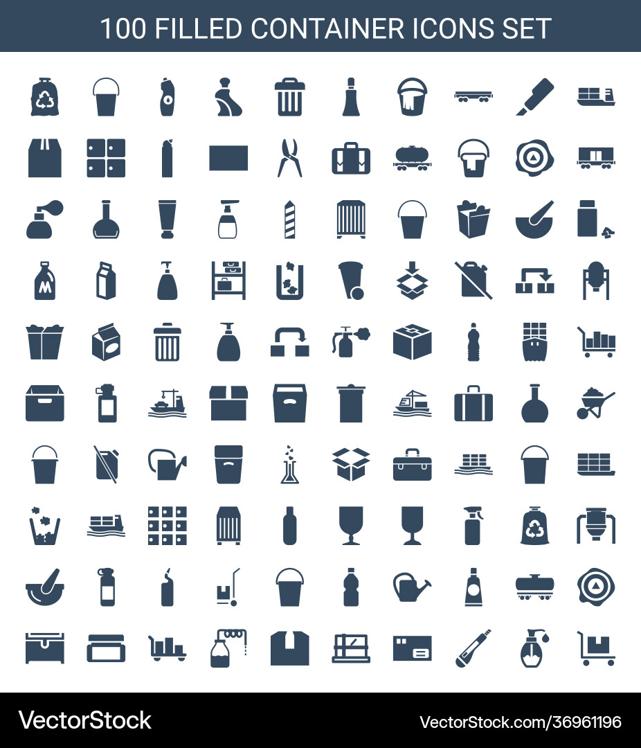 Container icons vector image