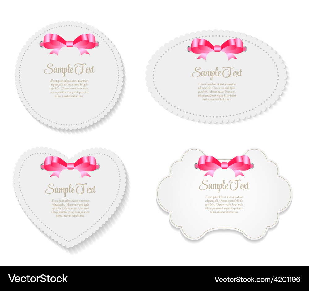 Design retro label frame with bow Vector Image