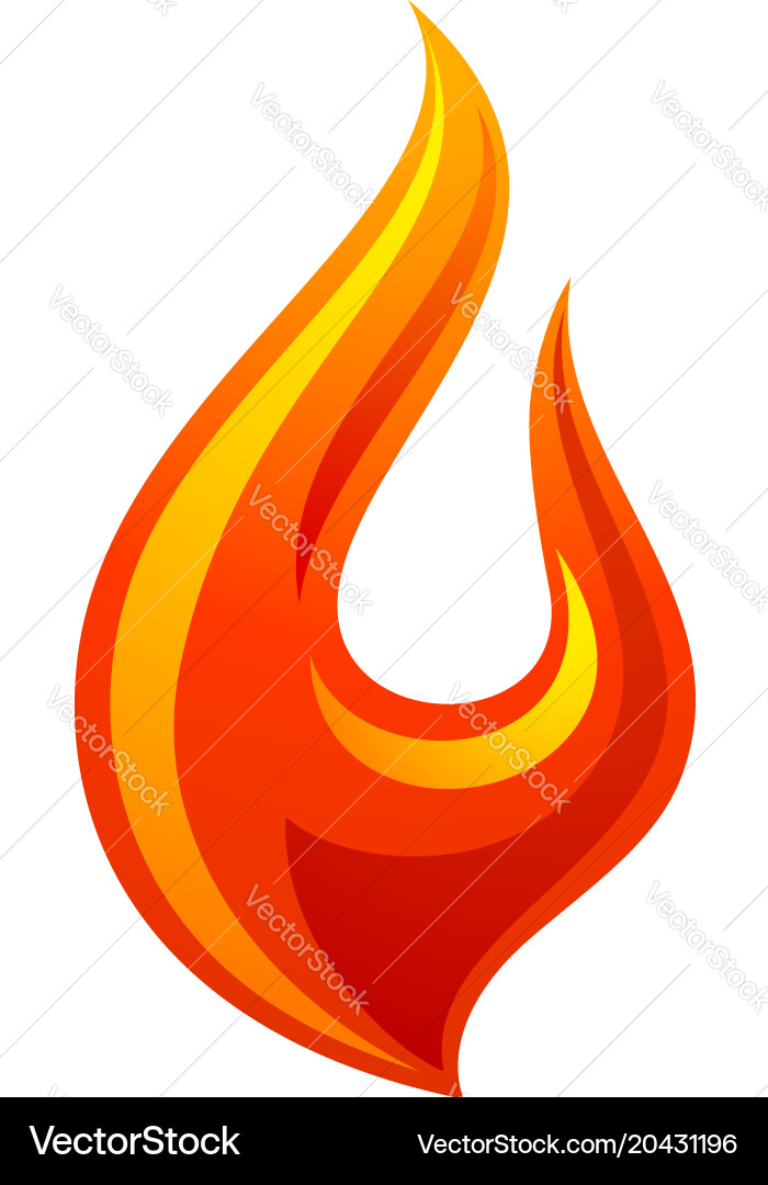 Fire flame 3d red icon Vector Image