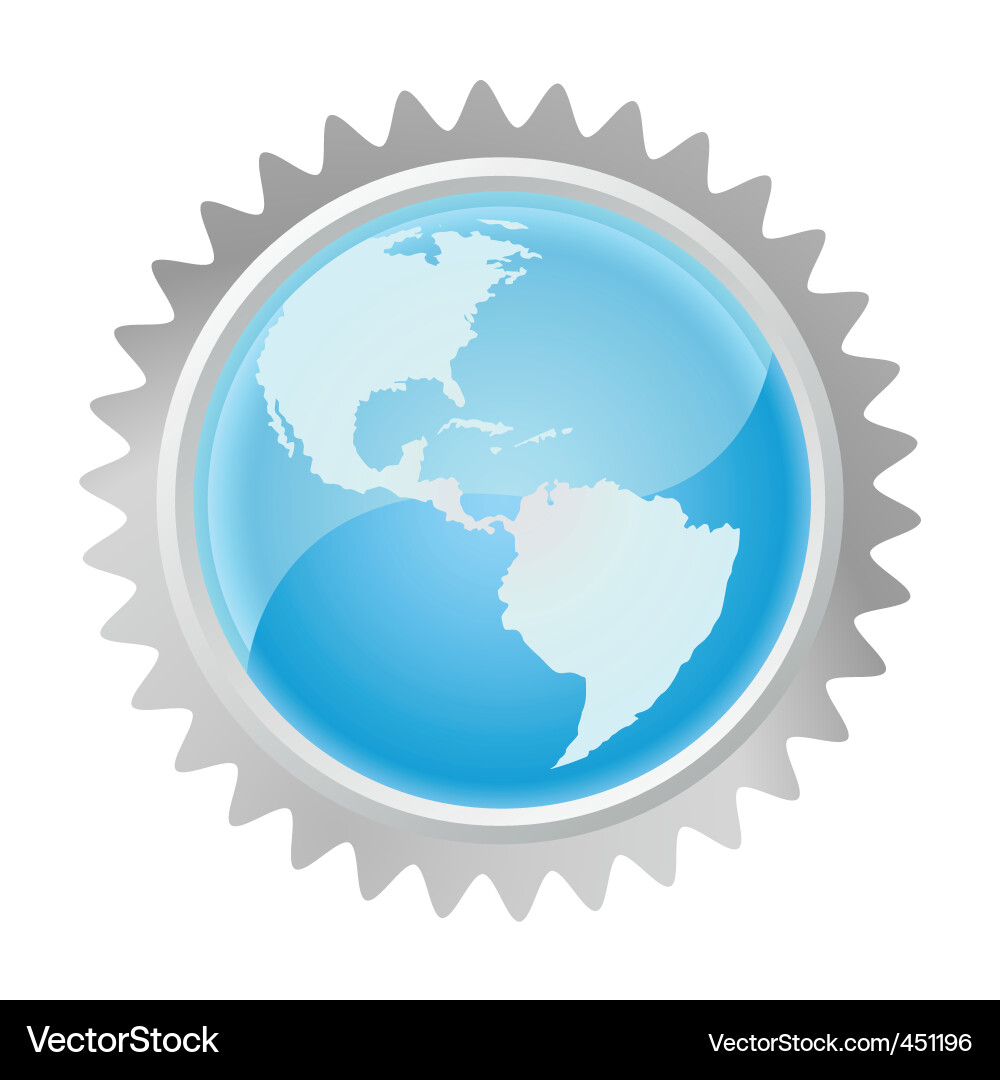 Globe in gear Royalty Free Vector Image - VectorStock