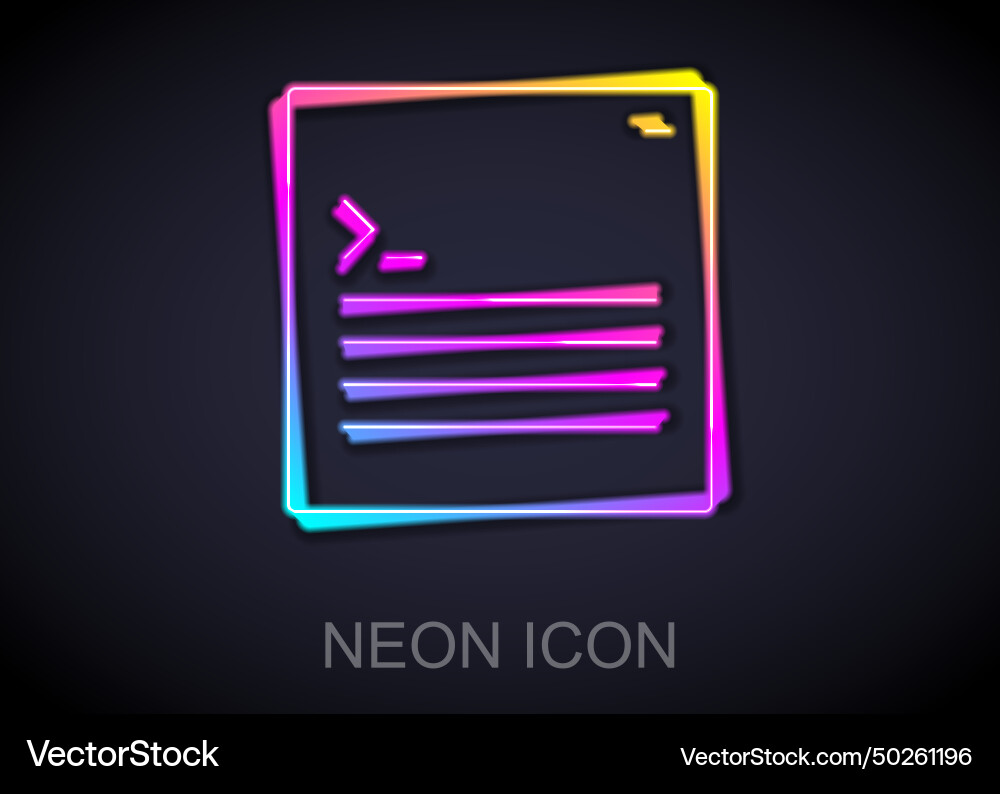 Glowing neon line software web developer Vector Image
