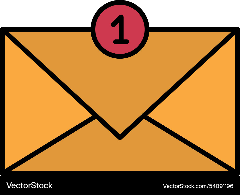 Inbox line filled icon design Vector Image