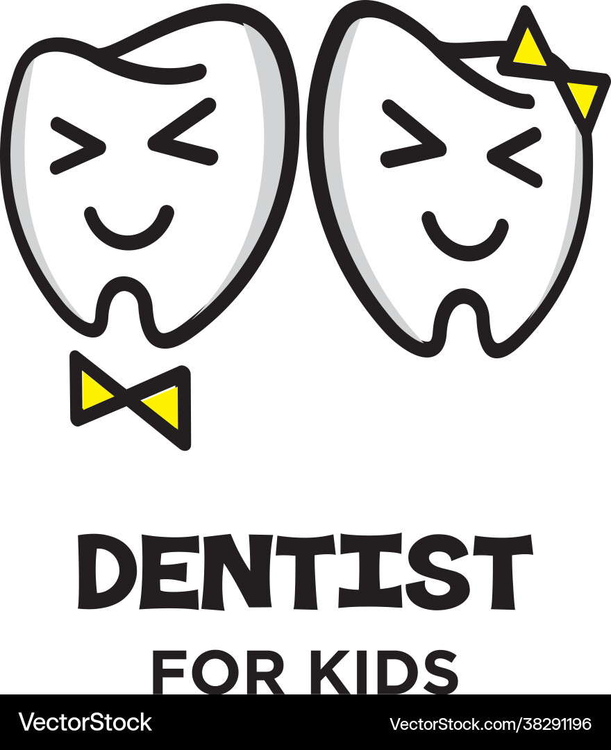 Kids dental logo (38291196) – Royalty-Free Vector | VectorStock, image size:880x1080