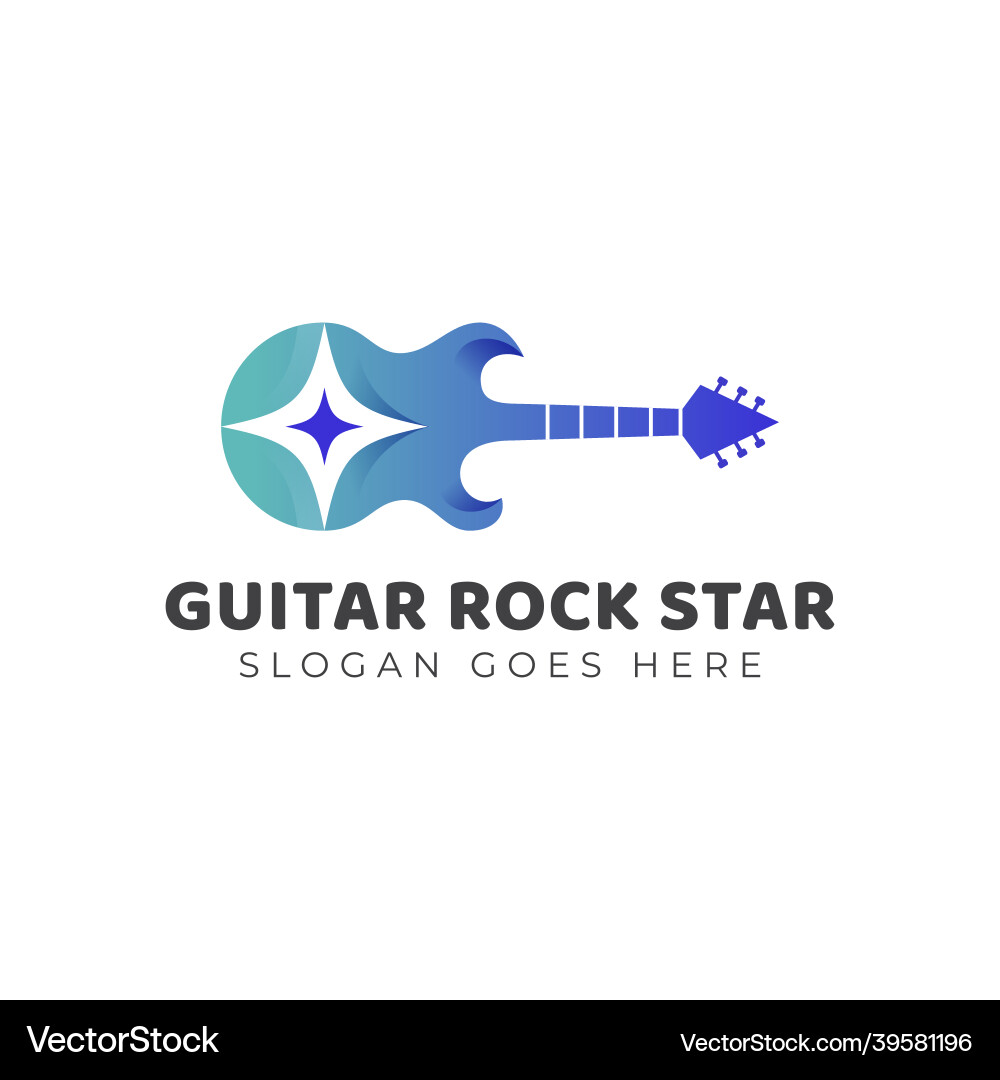 Logo-Design von Festival Gitarre Rock Star für live Logo-Design von Festival Gitarre Rock Star für live vektorbild