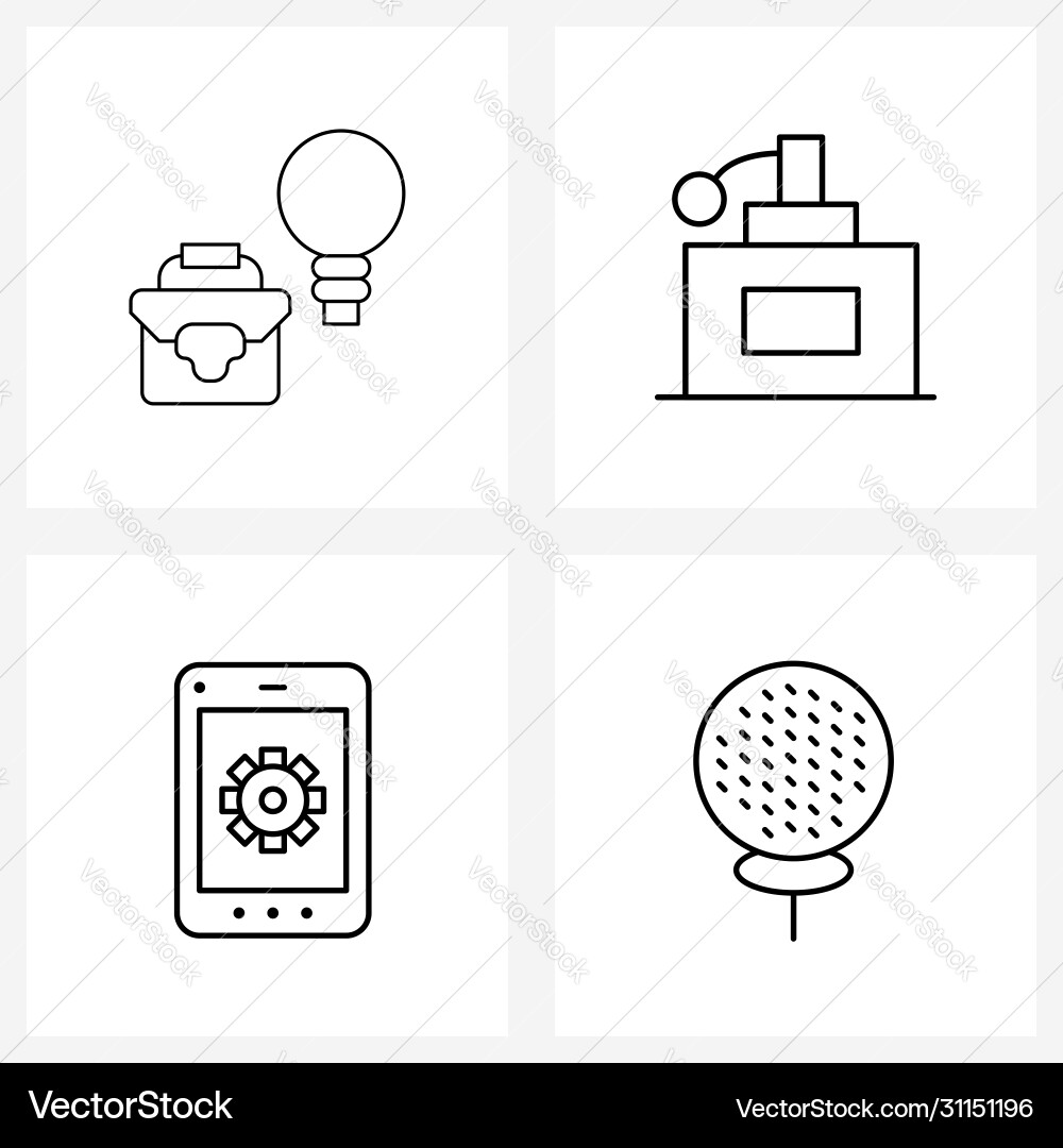 Modern style set 4 line pictograph grid based Vector Image