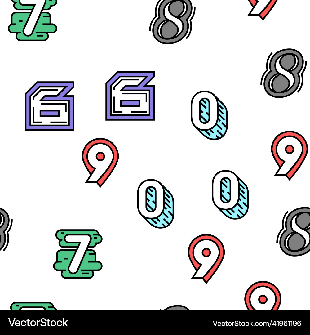 Numbers numeral title seamless pattern Vector Image