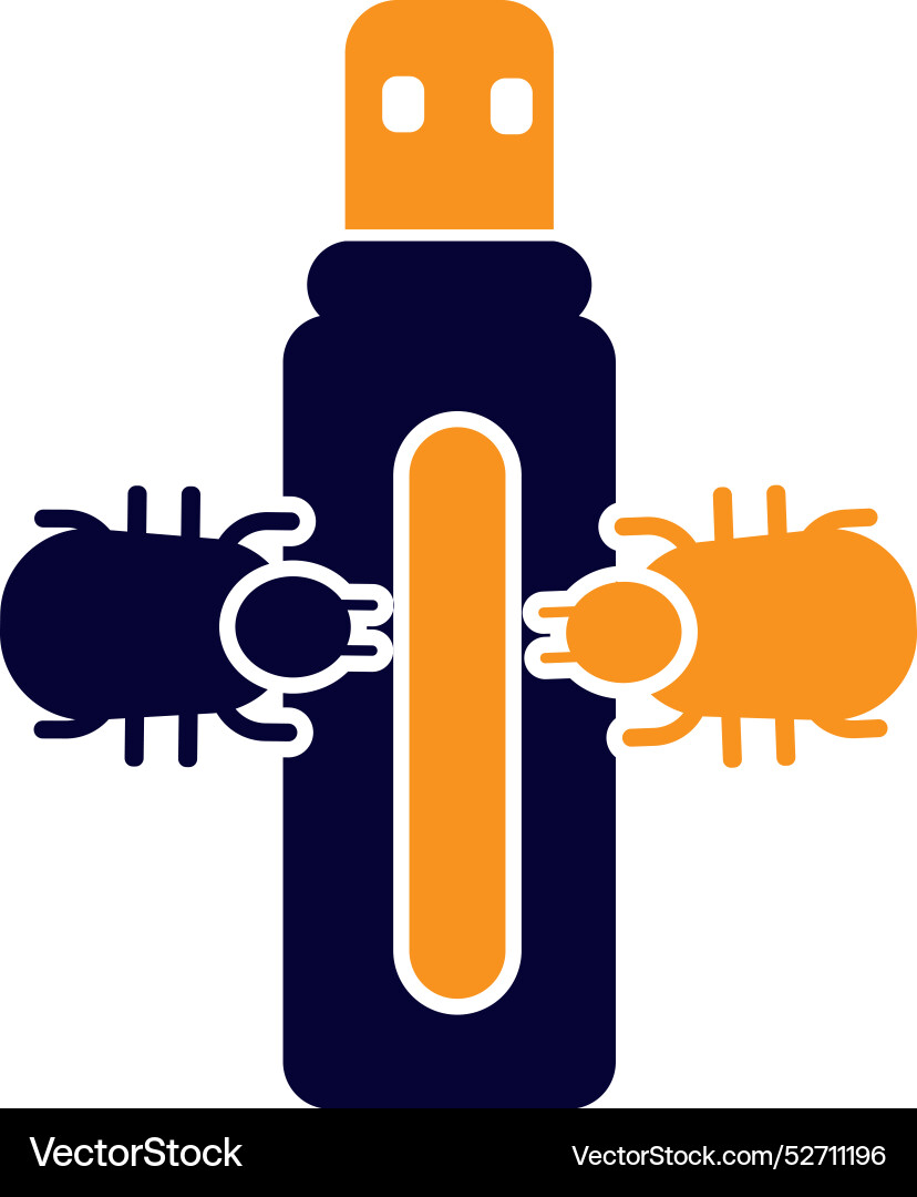 Pendrive bug virus usb flash computer drive Vector Image