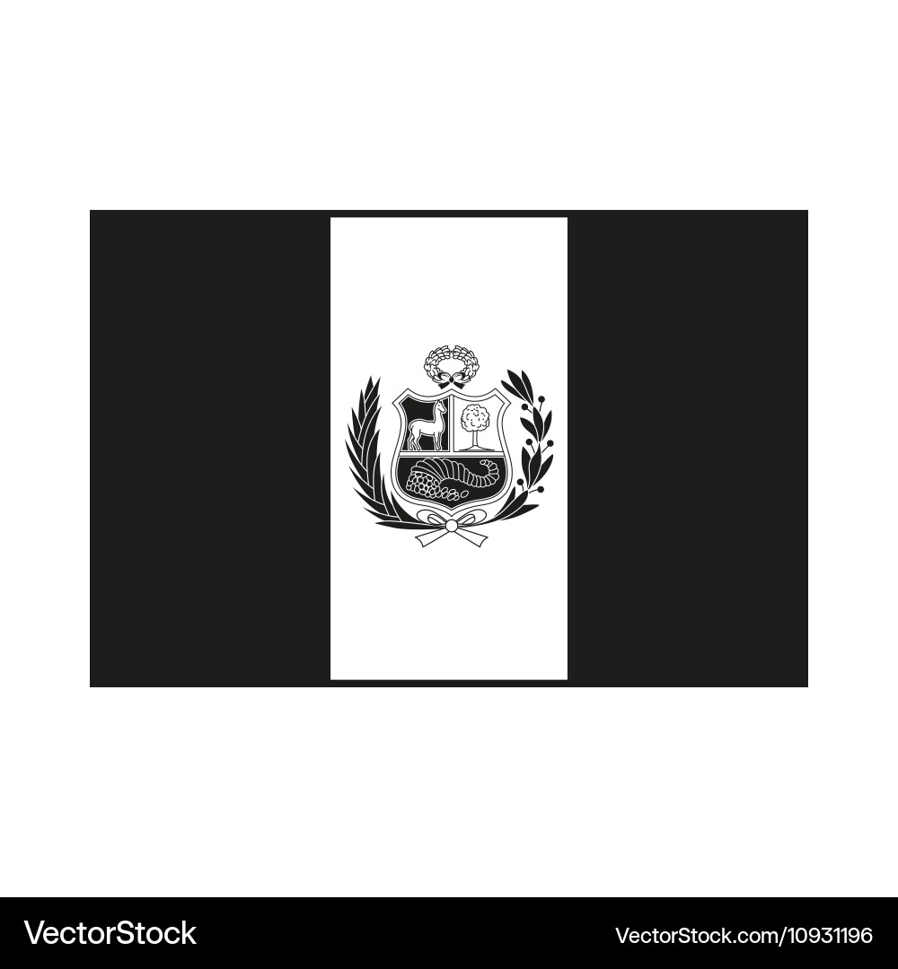Peruvian Flag - Monochrome Icon Vector Image