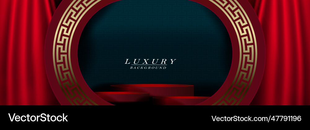 Red abstract with a stage and frame vector image
