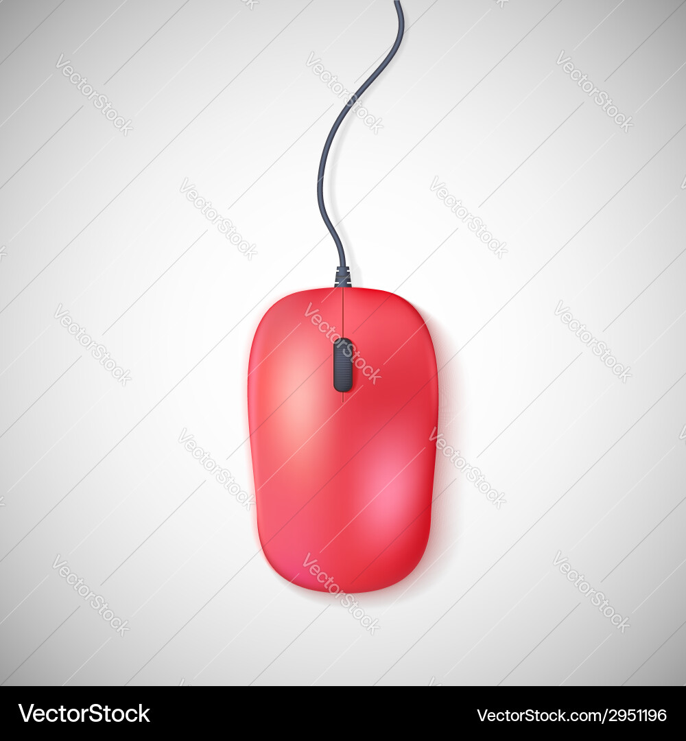 Red Computer Mouse on White Background Vector Image