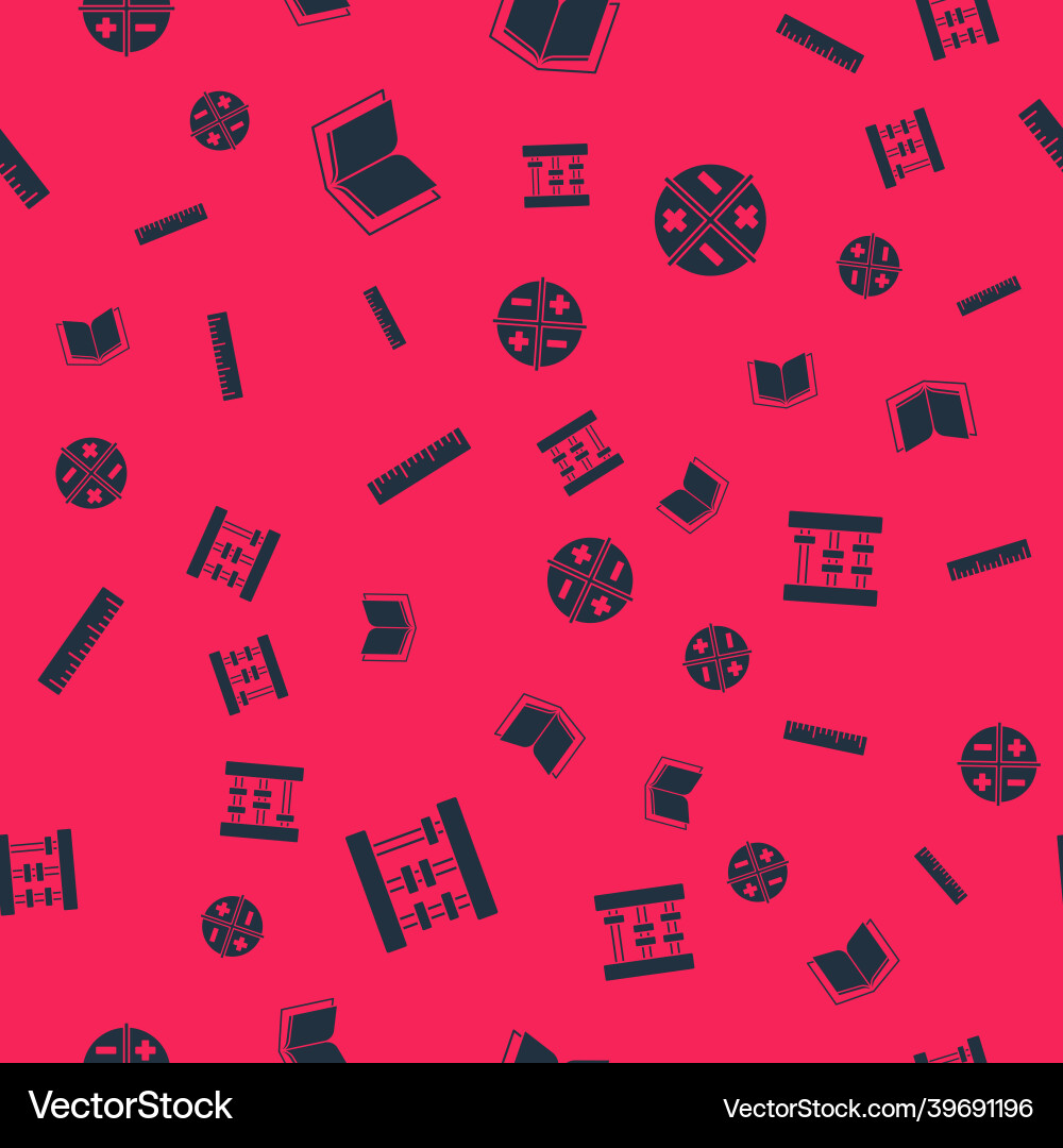Set abacus open book ruler and xyz coordinate vector image