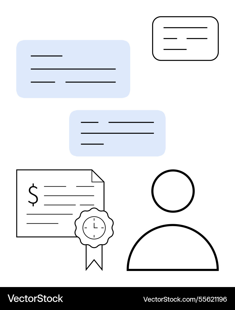 Simplified communication network with certificate Simplified communication network with certificate Vector Image