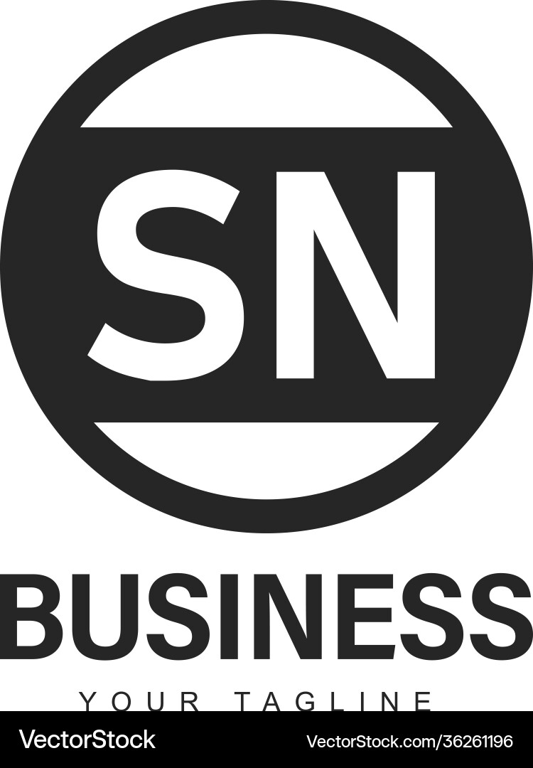 Sn initial a logo design with abstract style Sn initial a logo design with abstract style vector image