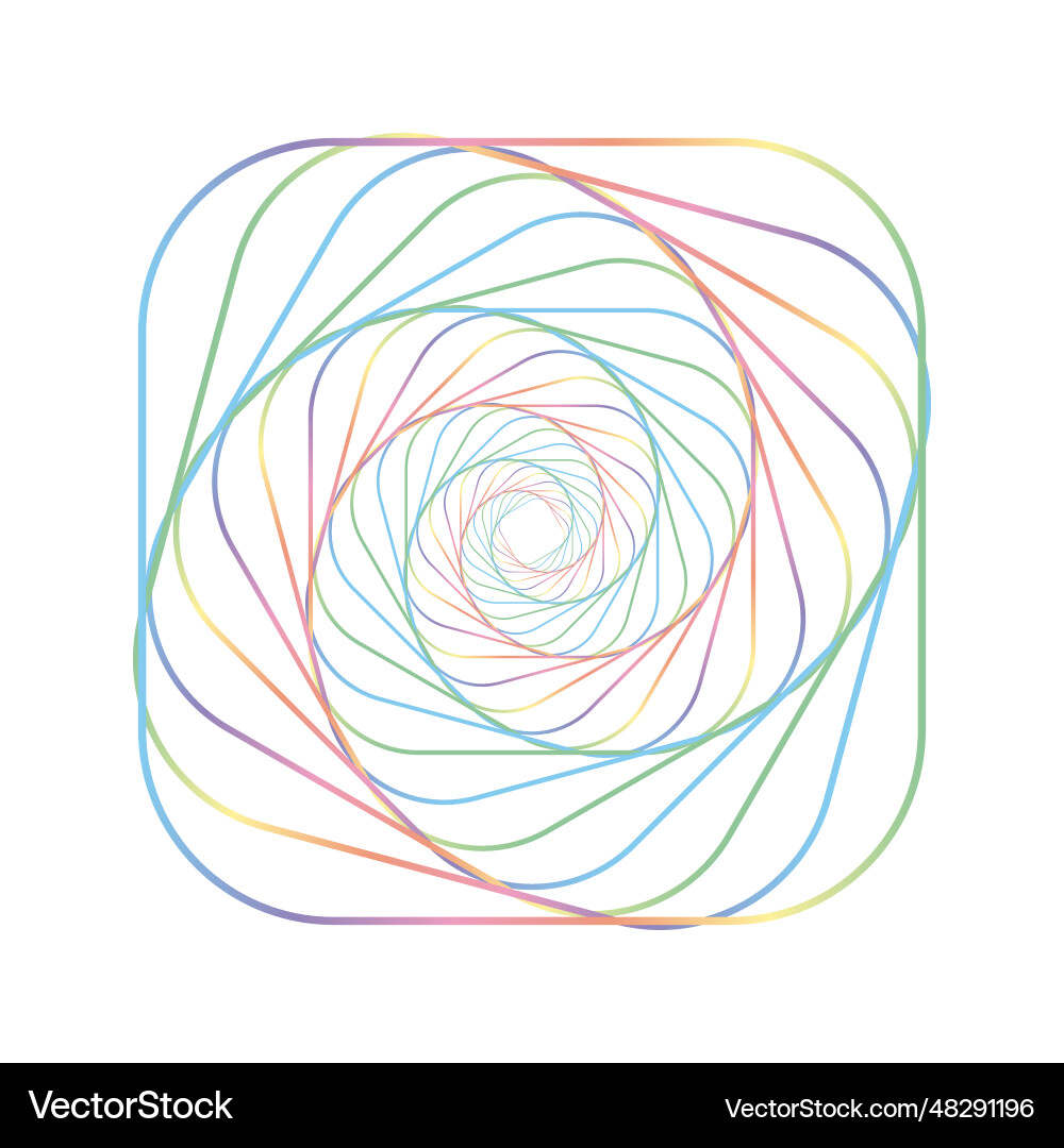 Spiral volute curl rotation square quadrate vector image