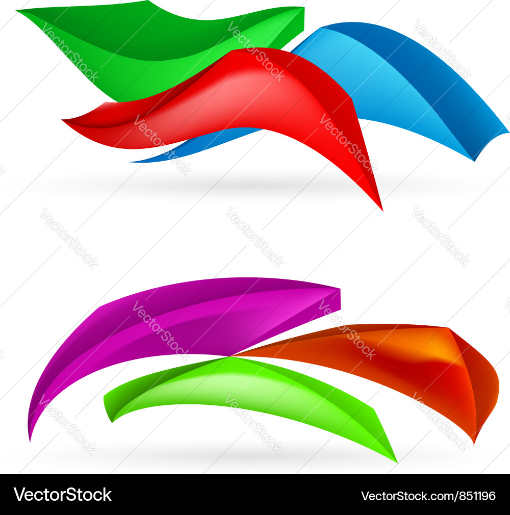 Three colorful abstract forms Vector Image