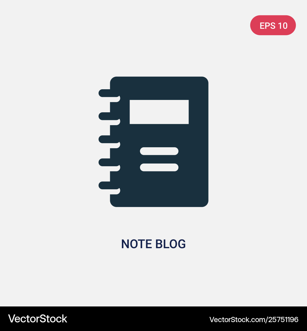 Two color note blog icon from user interface vector image