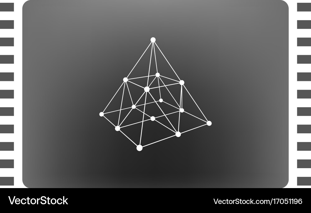 Wire frame shape pyramid with connected lines Vector Image