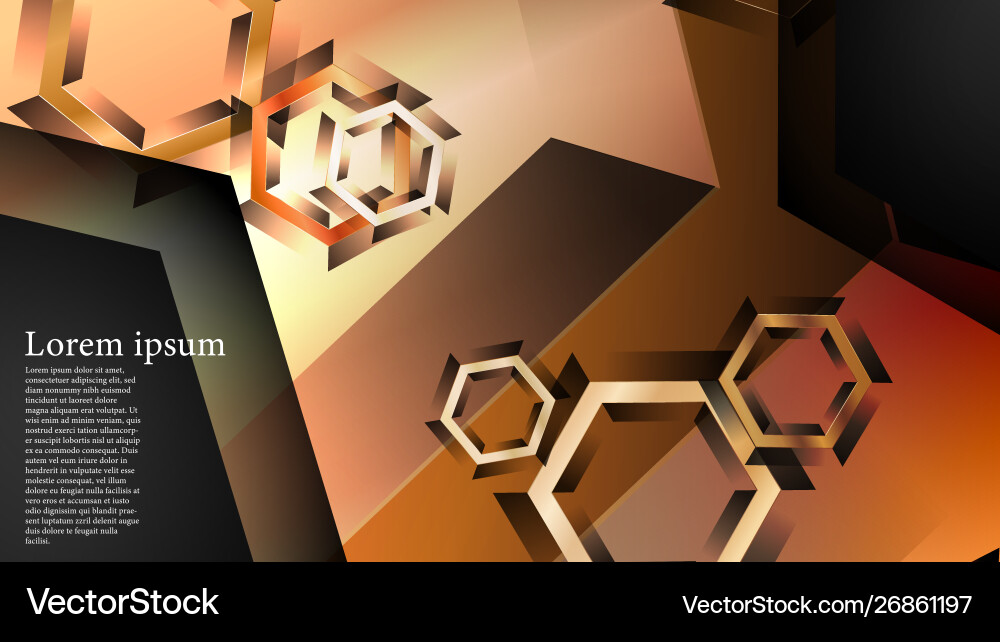 Abstract background with gradient hexagon shapes Vector Image