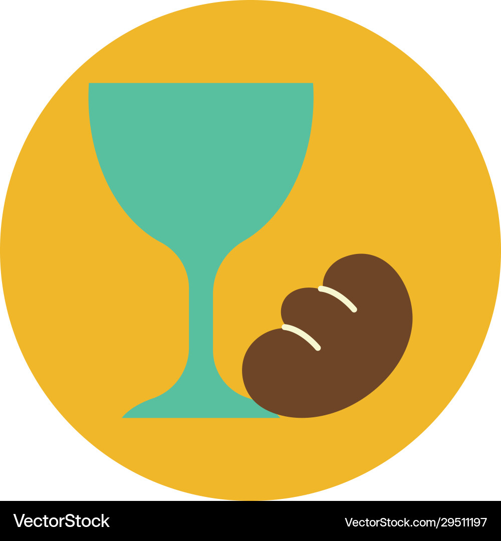 Chalice and bread block flat style Vector Image
