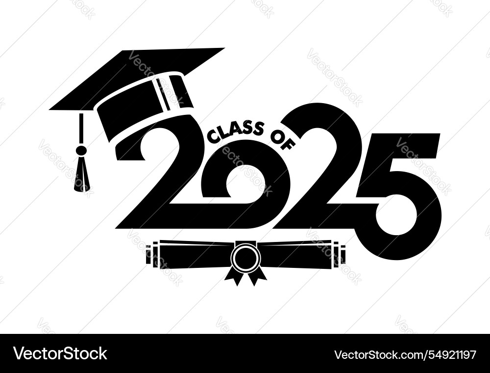 Class of 2025 Graduation Logo Vector Image
