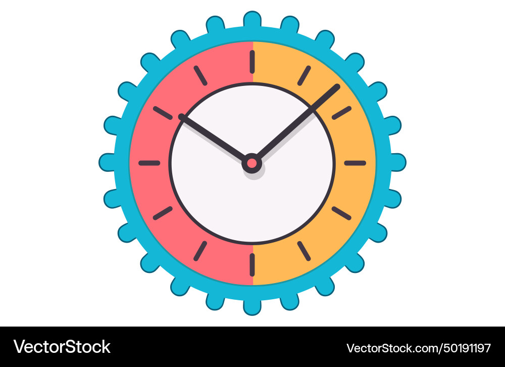 Clock icon in flat style timer on color background Clock icon in flat style timer on color background vector image