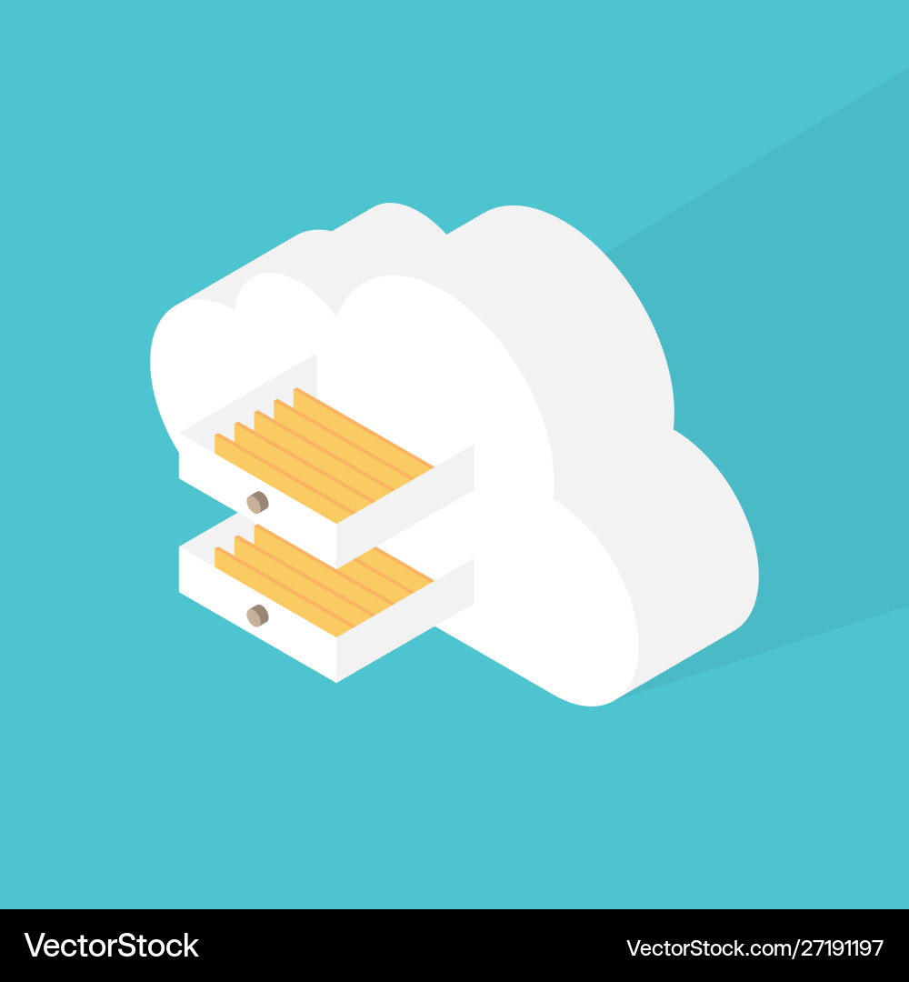 Cloud computing storage data concept flat design Vector Image