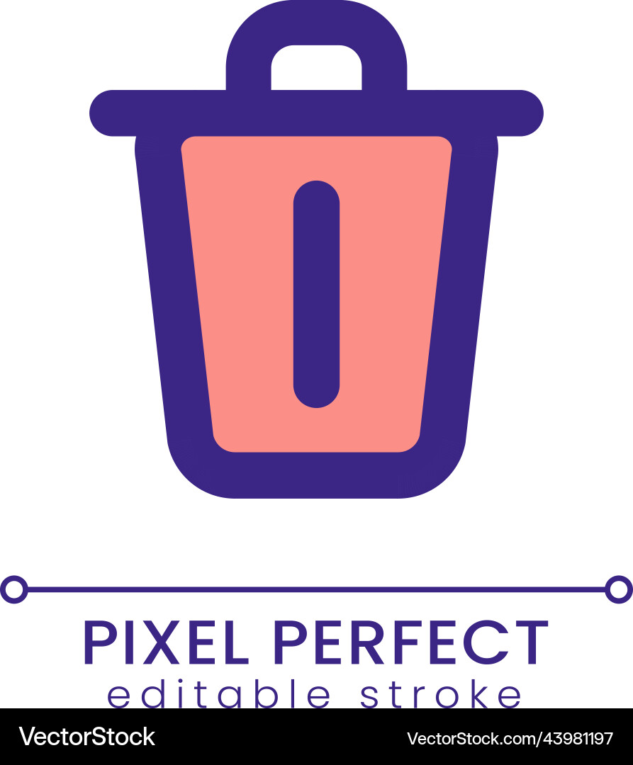 Delete pixel perfect rgb color ui icon vector image