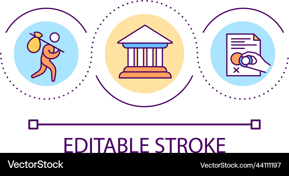 Extradition sentence loop concept icon Extradition sentence loop concept icon vector image
