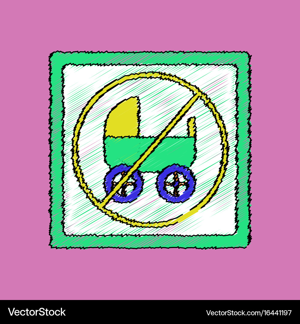 Flat shading style icon strollers not allowed vector image