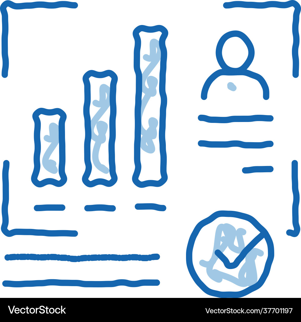 Good working employee card doodle icon hand drawn Good working employee card doodle icon hand drawn vector image