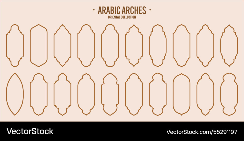 Islamic frames oriental style objects arabic Vector Image