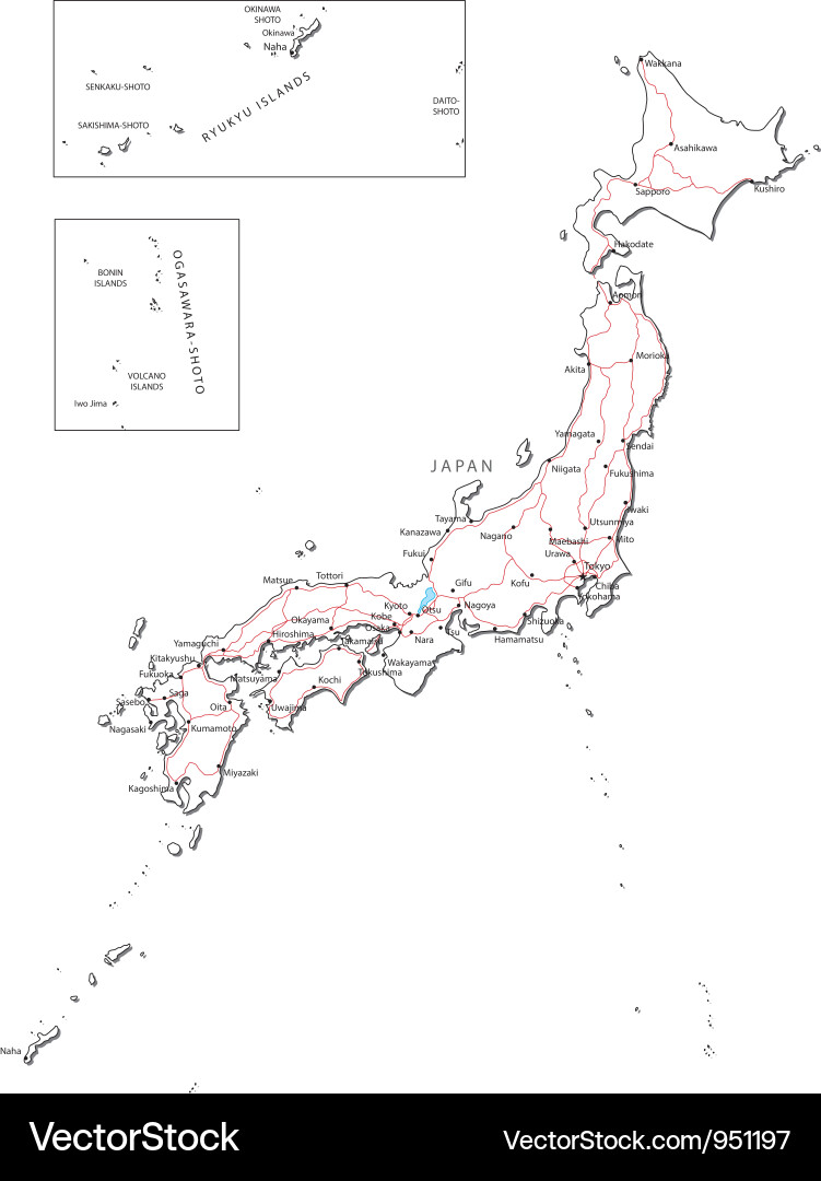 Japan Map Outline vector image