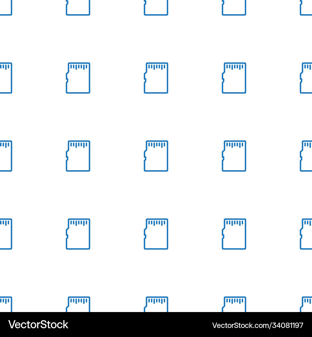 Memory card icon pattern seamless white background Vector Image