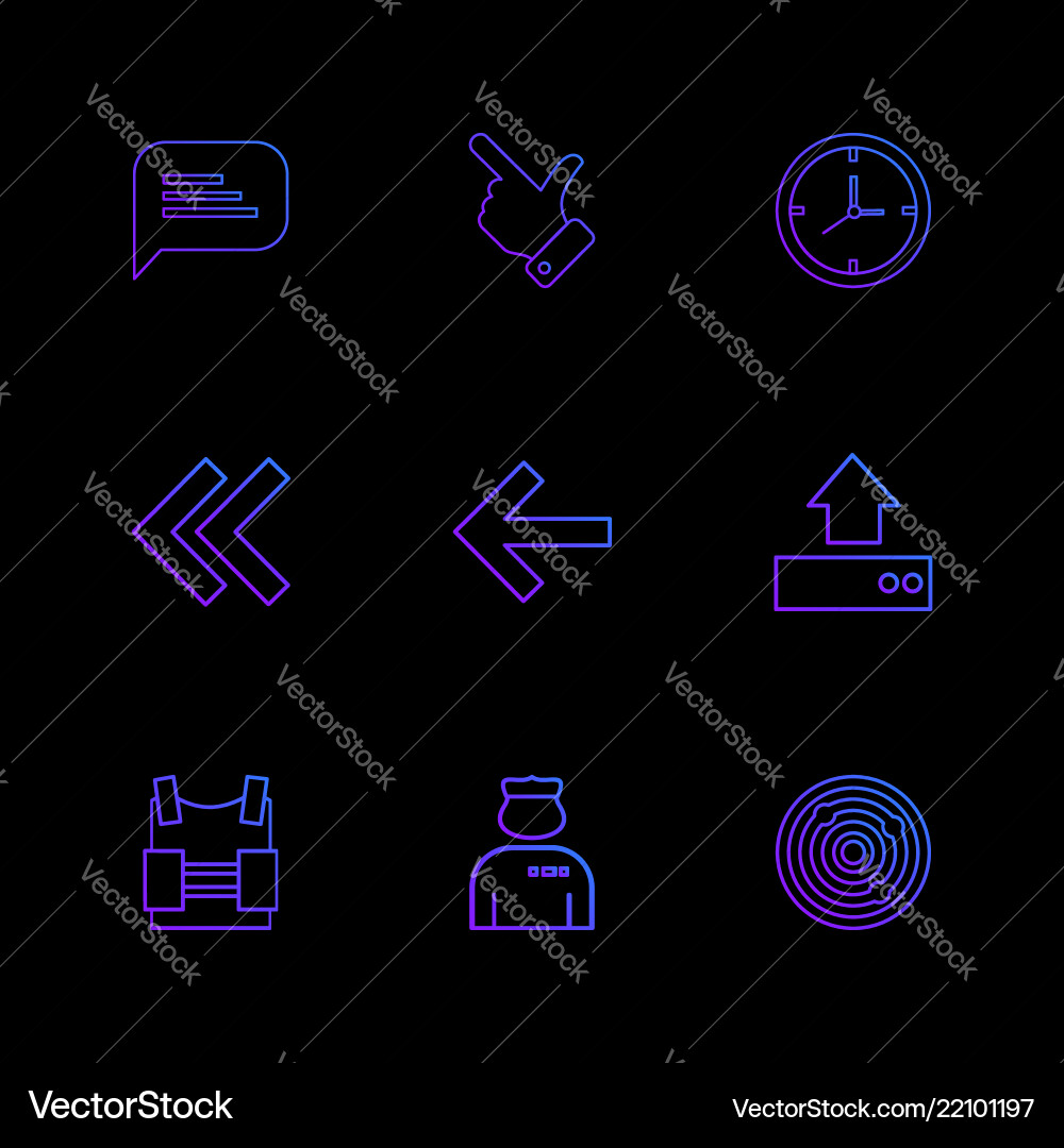 Message like compass left rewind upload bag Vector Image